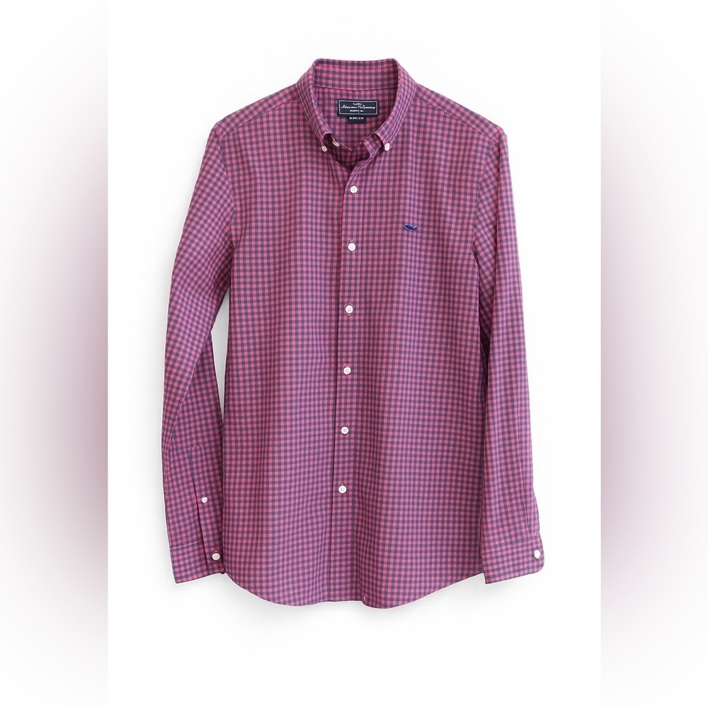 Vineyard Vines Pink and Blue Gingham Button-Down Shirt